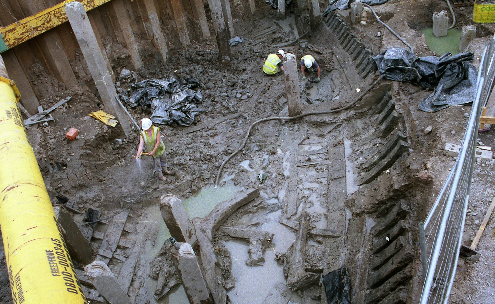 The excavation of a medieval ship