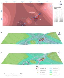  A topographic model, showing the difference in surface elevation from the Early Holocene to the Early Neolithic